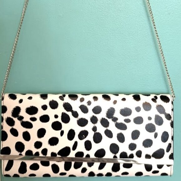 Black and White Cow Print evening Clutch - Picture 3 of 4